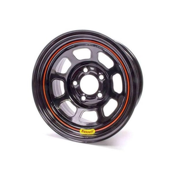 Bassett Bassett 58S53 Spun Wheel - 15 x 8 in. - 5 x 5 in. - Black - 3 in. Back Spacing - 17 lbs BAS58S53